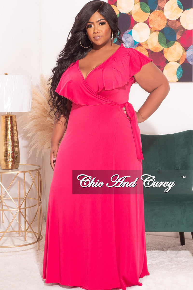 Final Sale Plus Size Ruffled Wrap Maxi ...